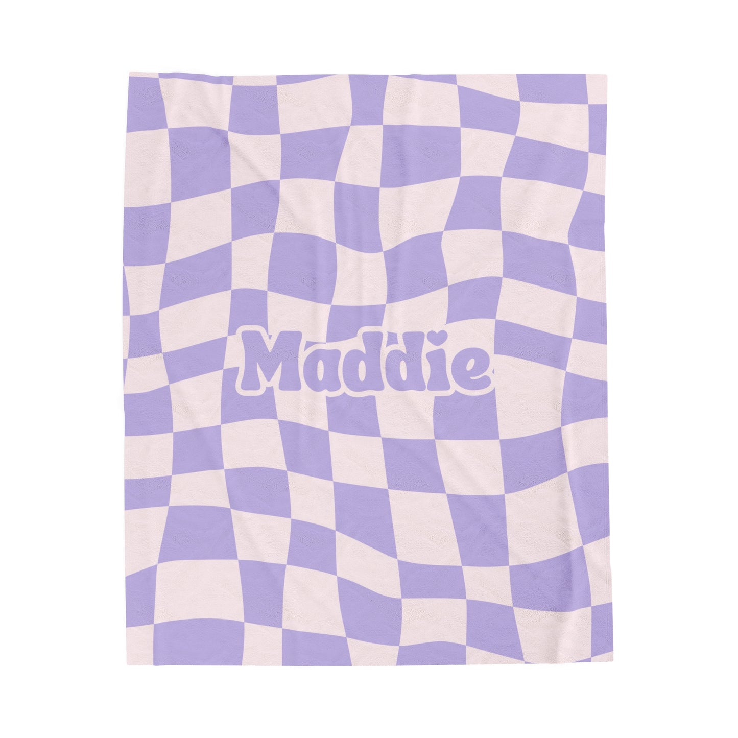 Pink and Purple 90's Retro Personalized Velveteen Plush Blanket