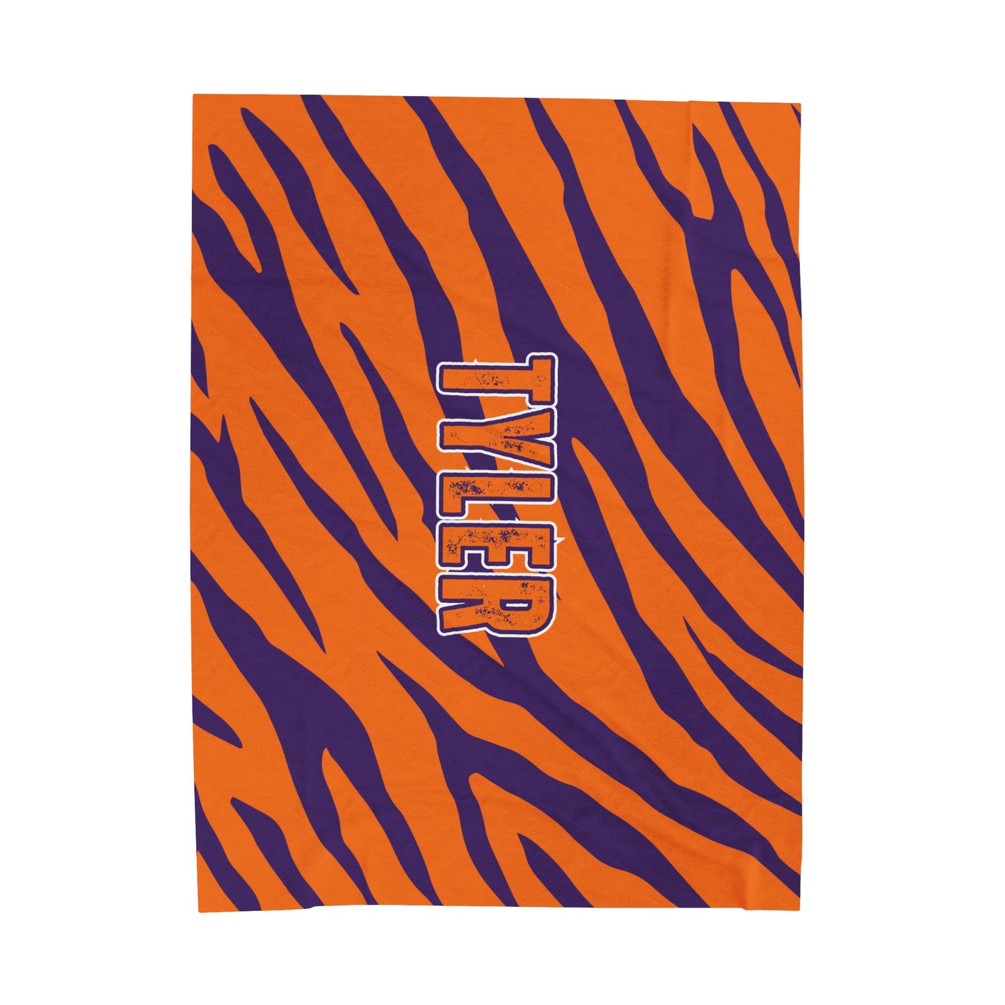 Custom Tiger Stripe Velveteen Plush Blanket