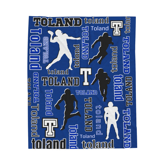 Custom Sport Football Silhouette Velveteen Plush Blanket