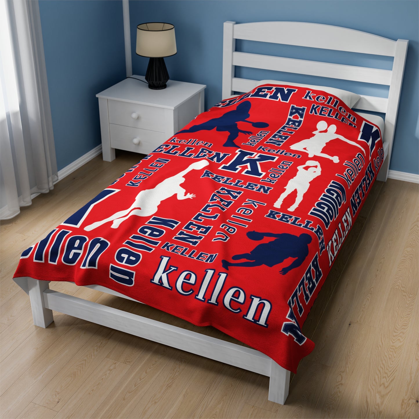 Custom Men's Basketball Velveteen Plush Blanket