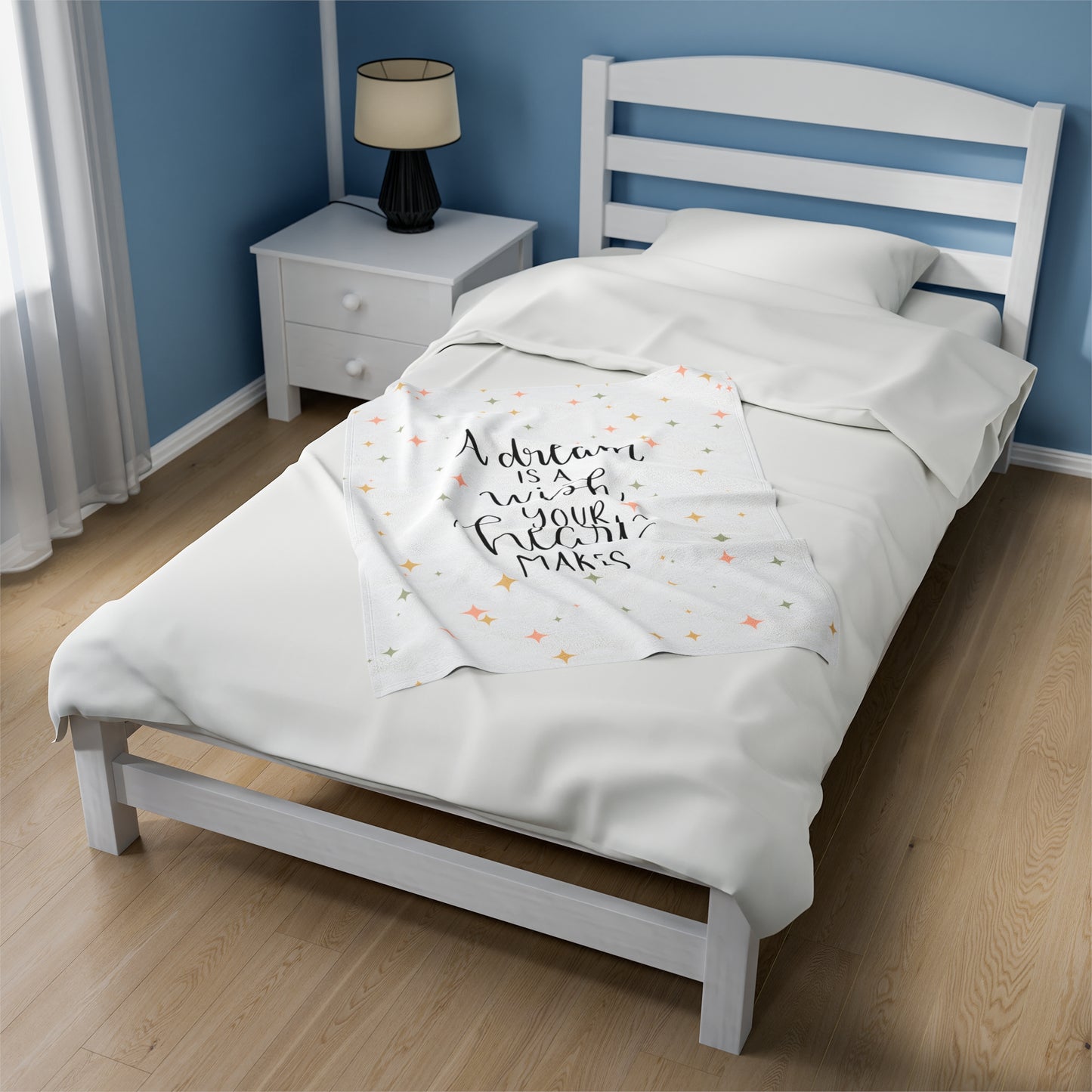 A Dream is a Wish Your Heart Makes Silhouette Velveteen Plush Blanket