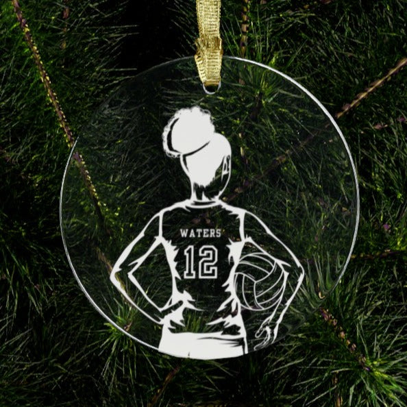 Custom Volleyball Player w/ Bun Acrylic Ornament