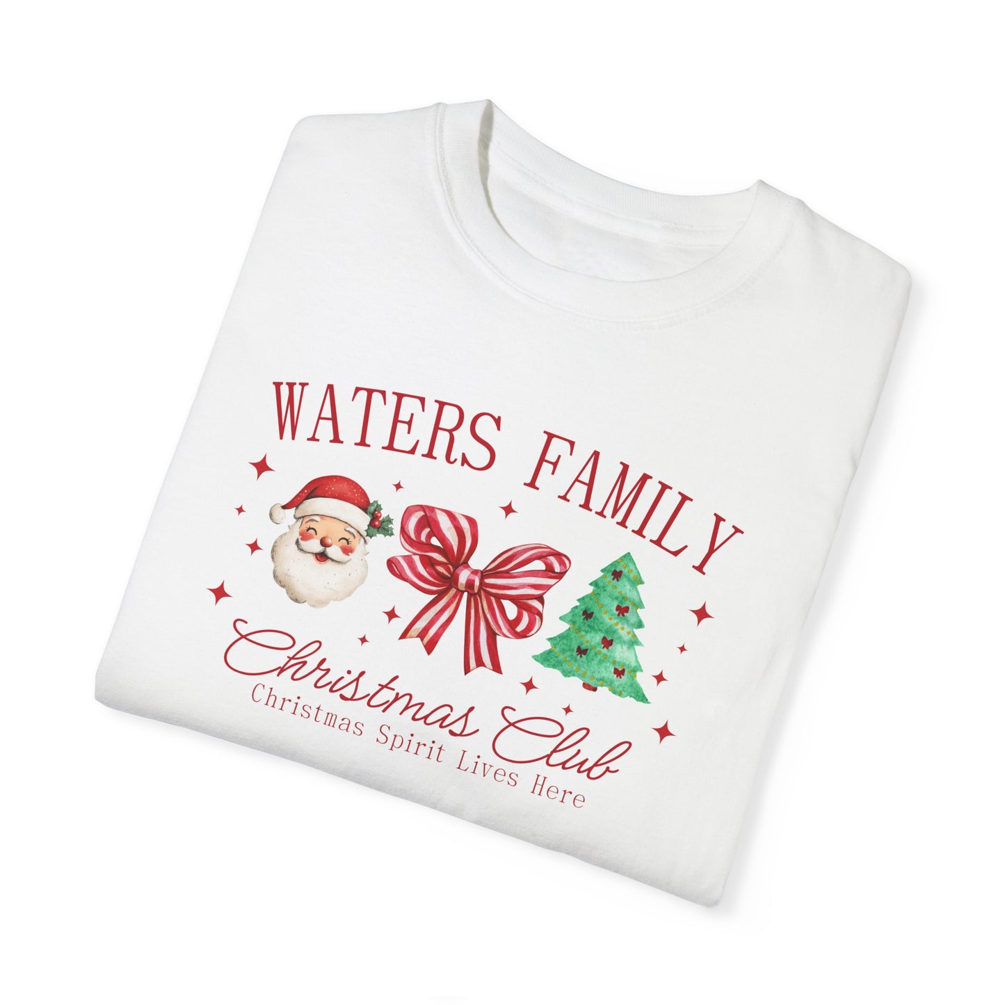 Matching Christmas T-shirts; Santa-Bow-Tree - Comfort Colors