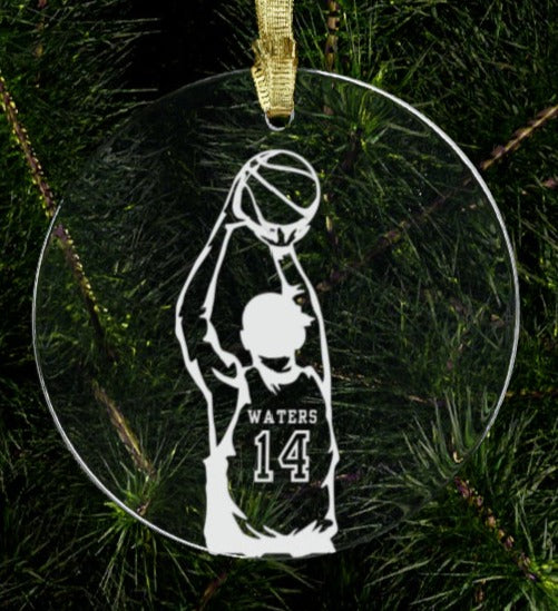 Custom Men's Basketball Player Acrylic Ornament