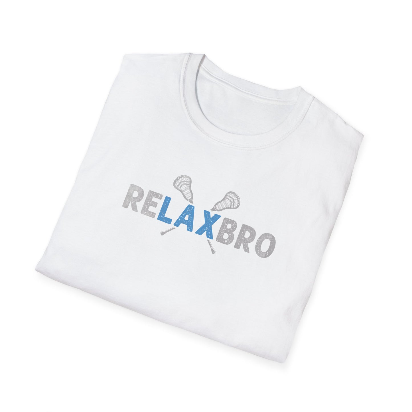 RELAXBRO Lacrosse Gray/Light Blue Softstyle T-Shirt