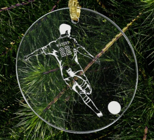 Custom Men's Soccer Player Acrylic Ornament