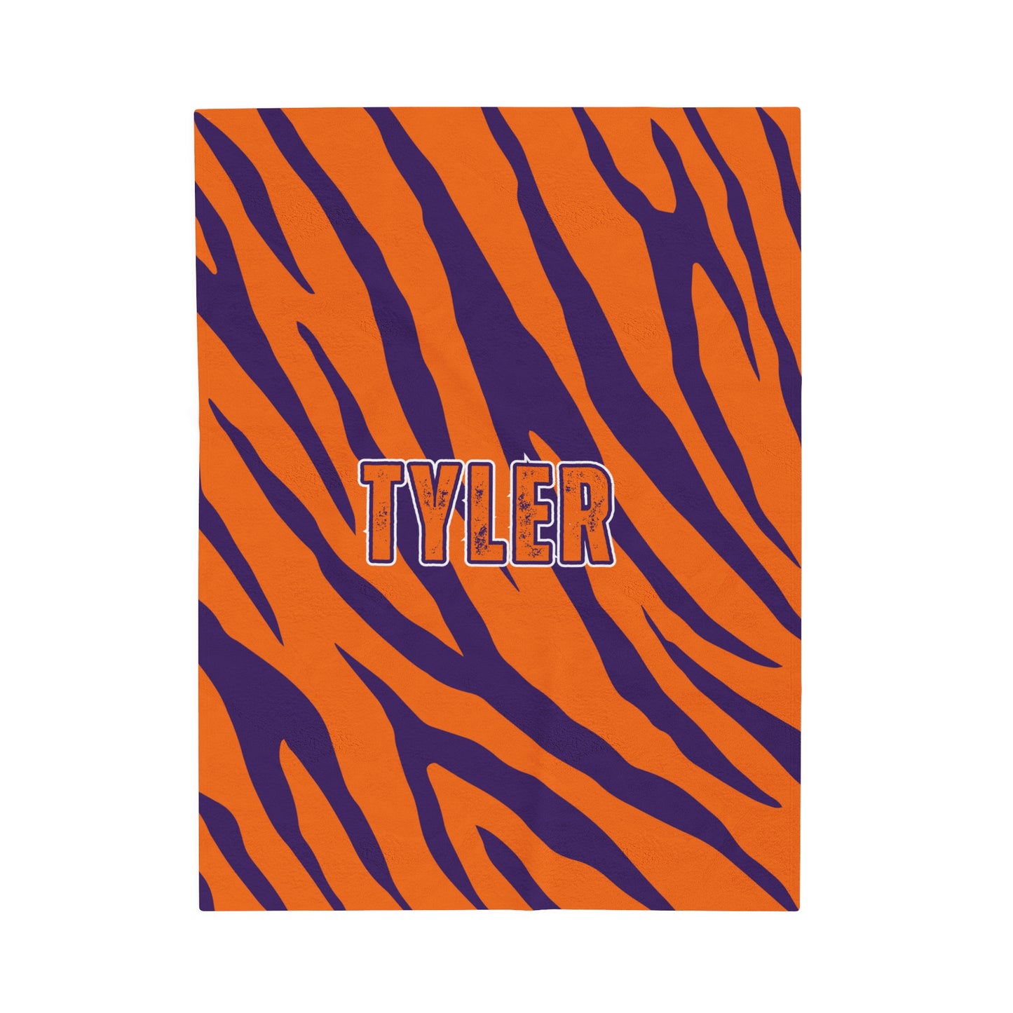 Custom Tiger Stripe Velveteen Plush Blanket