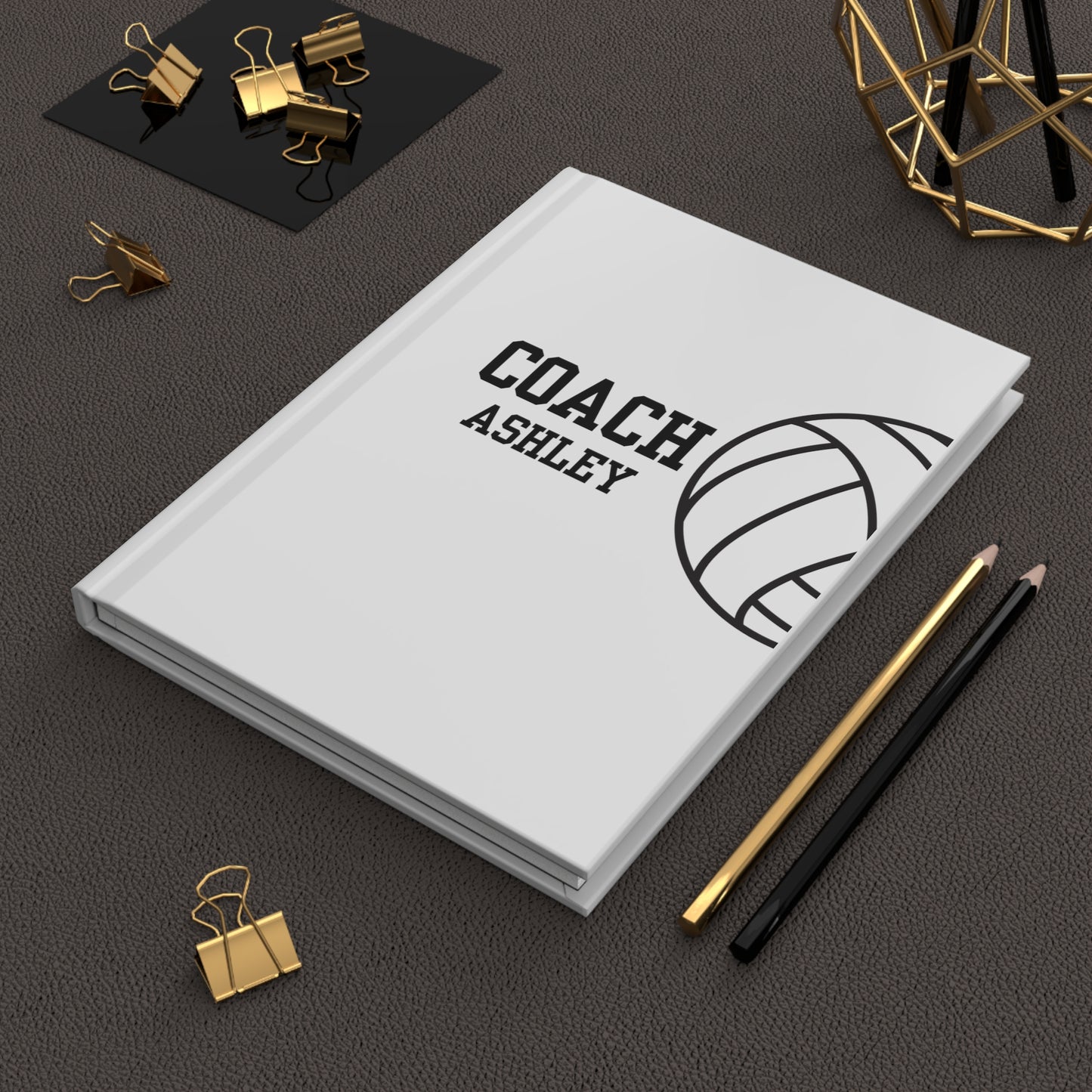 Personalized Coach Volleyball Matte Journal Hardcover