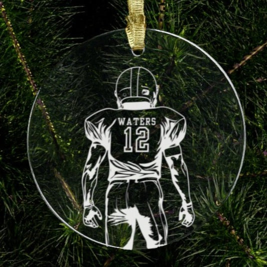 Custom Football Player Acrylic Ornament