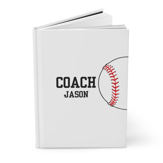 Personalized Coach Baseball Matte Journal Hardcover