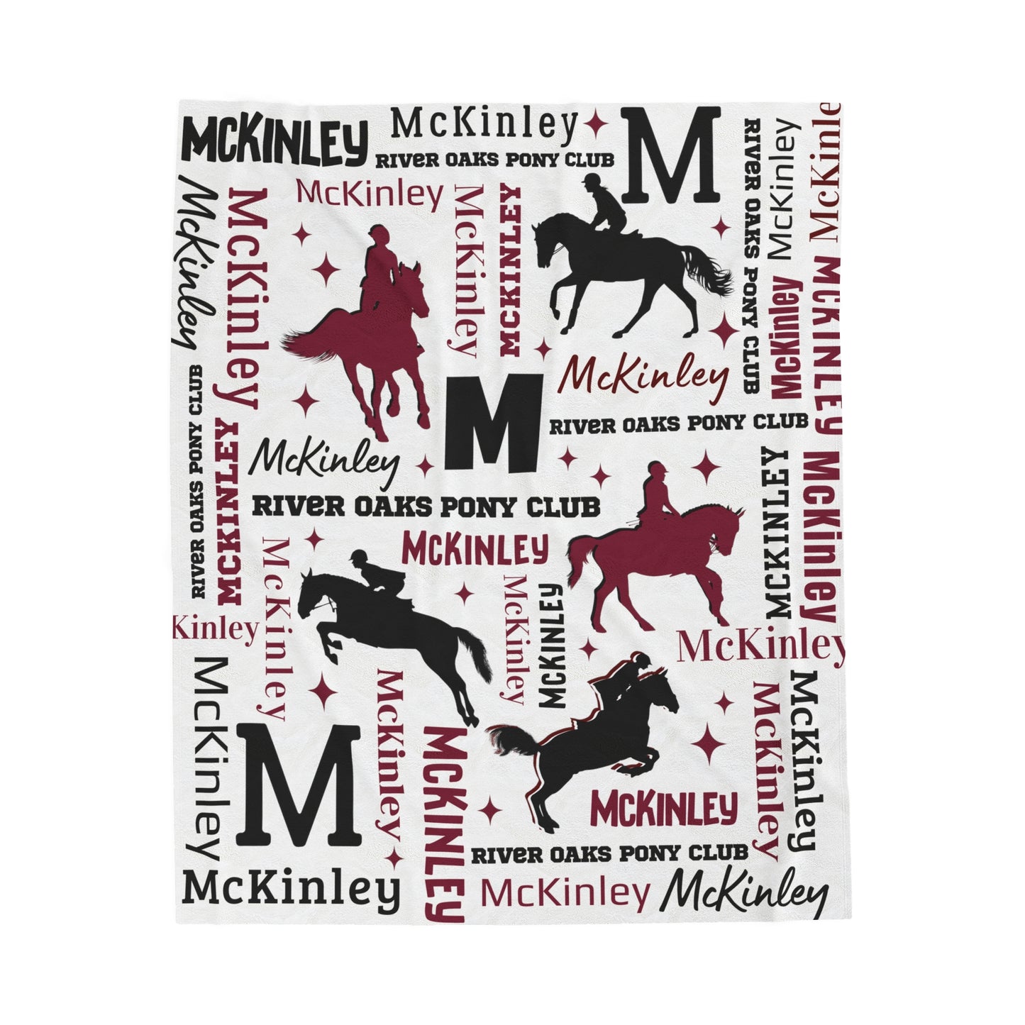 McKinley Custom Sport Show Jumping Silhouette Velveteen Plush Blanket