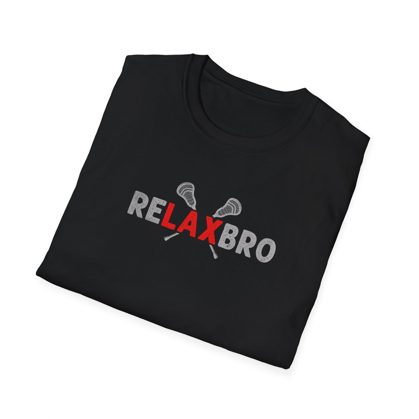 RELAXBRO Lacrosse Gray/Red Softstyle T-Shirt