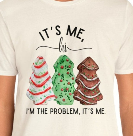 It's Me, Hi Christmas Tree Cake Unisex Jersey Short Sleeve Tee