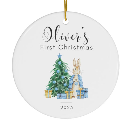 Custom Baby Boy's 1st Christmas Ornament Ceramic Ornament