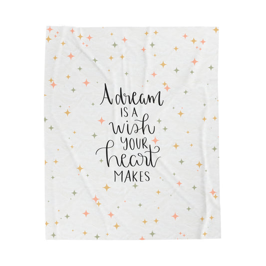 A Dream is a Wish Your Heart Makes Silhouette Velveteen Plush Blanket