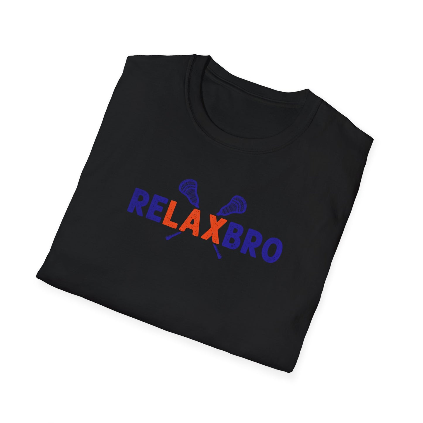 RELAXBRO Lacrosse Orange/Blue Softstyle T-Shirt