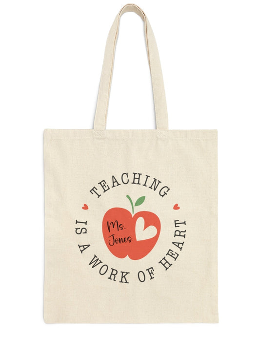 Personalized Teacher Cotton Canvas Tote Bag