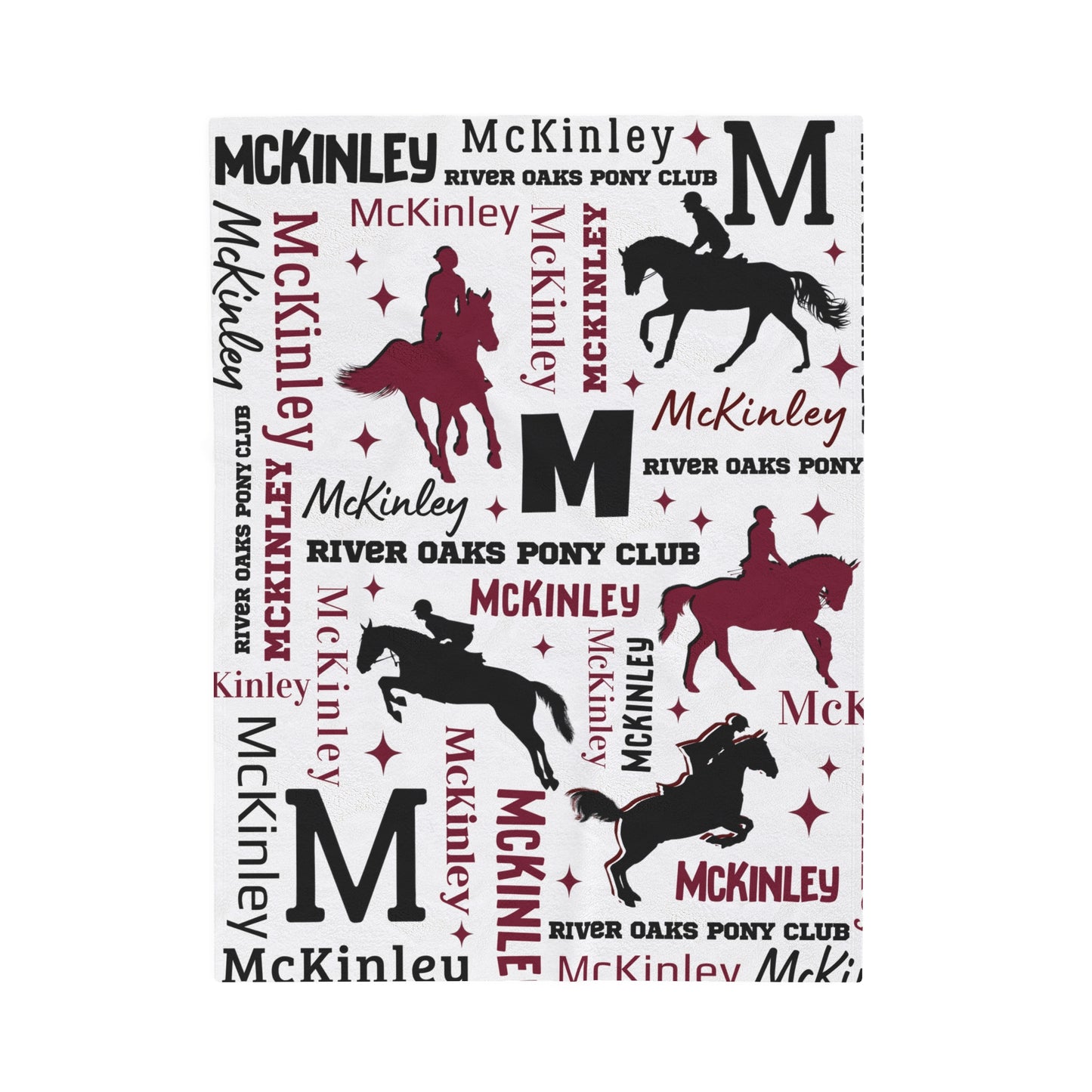 McKinley Custom Sport Show Jumping Silhouette Velveteen Plush Blanket