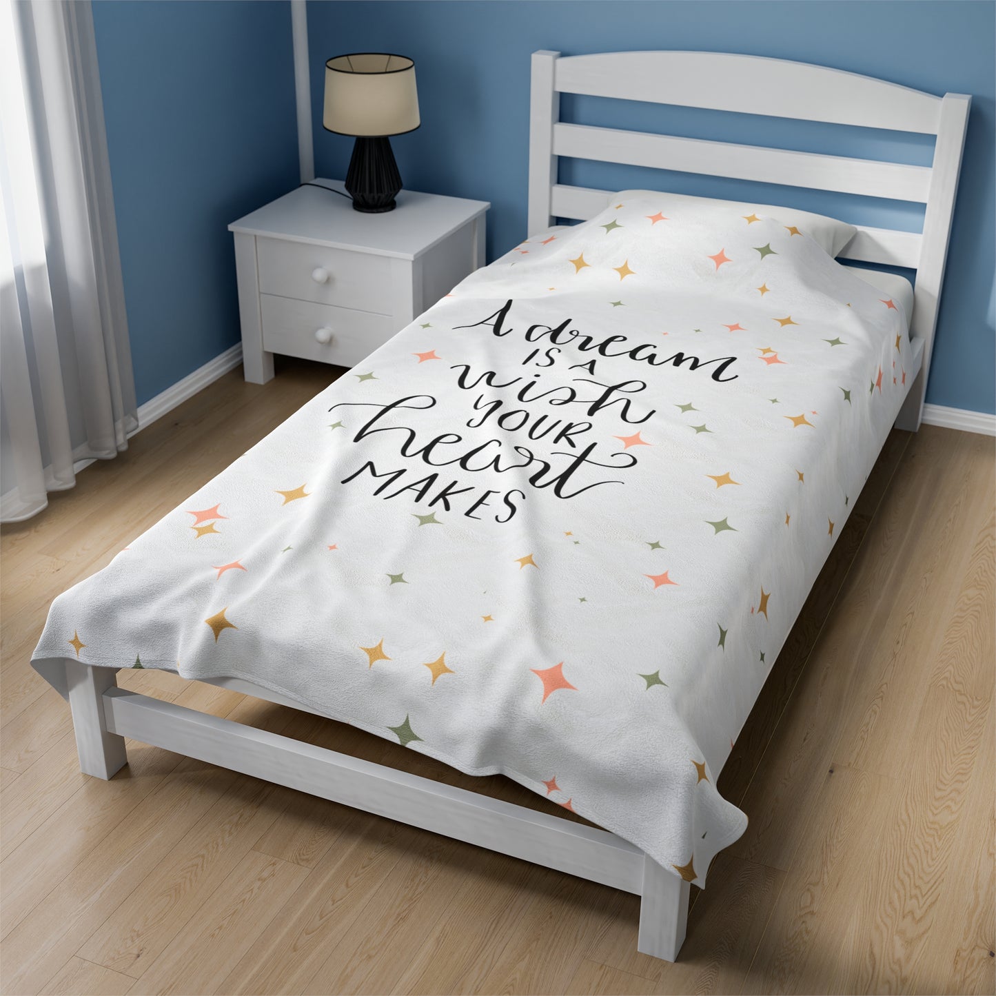 A Dream is a Wish Your Heart Makes Silhouette Velveteen Plush Blanket