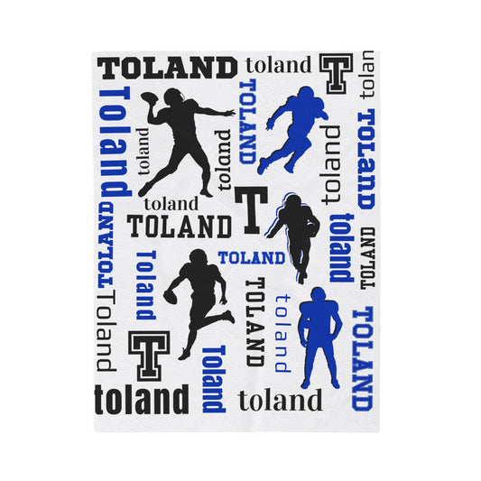 Custom Sport Football Silhouette Velveteen Plush Blanket