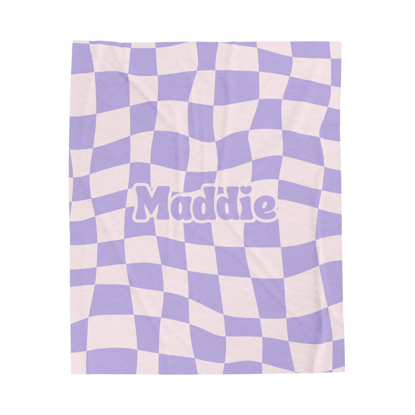 Pink and Purple 90's Retro Personalized Velveteen Plush Blanket