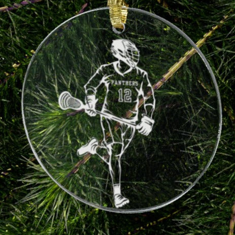 Custom Lacrosse Player Acrylic Ornament