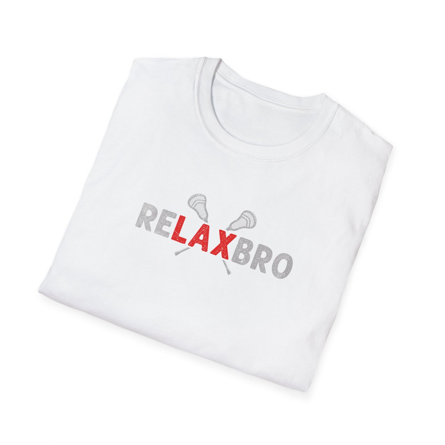 RELAXBRO Lacrosse Gray/Red Softstyle T-Shirt