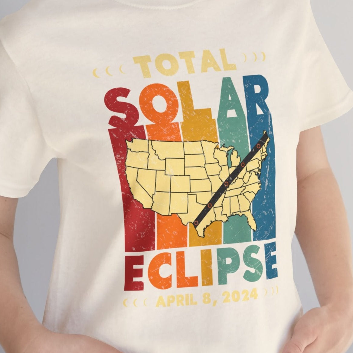 Total Eclipse Map Unisex Jersey Short Sleeve Tee