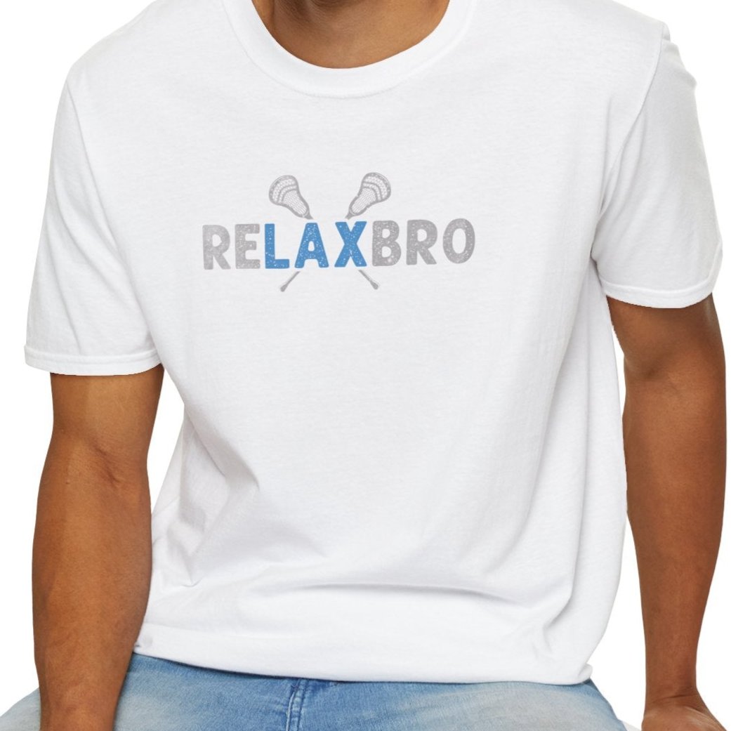 RELAXBRO Lacrosse Gray/Light Blue Softstyle T-Shirt