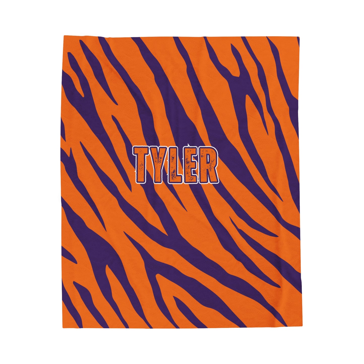 Custom Tiger Stripe Velveteen Plush Blanket