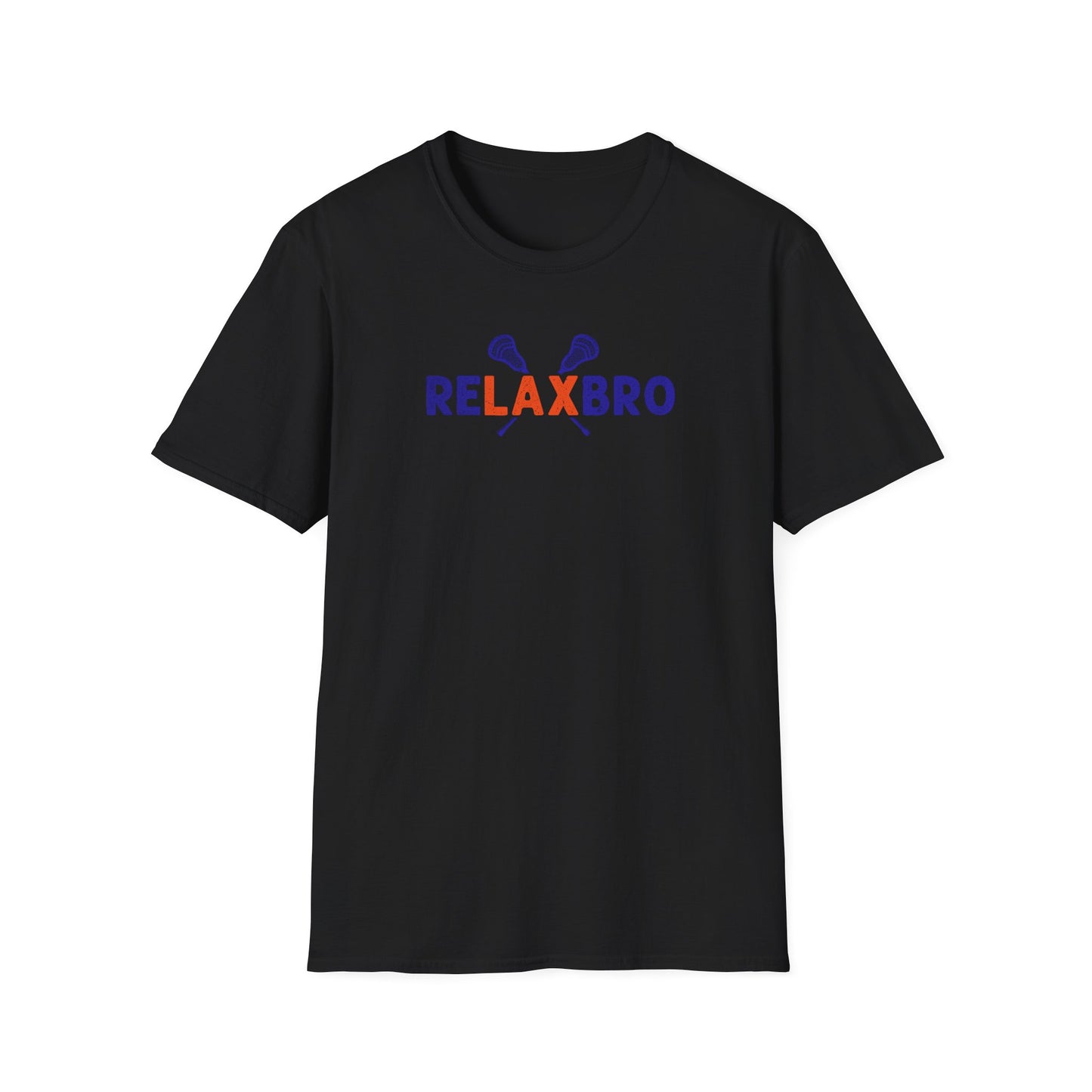 RELAXBRO Lacrosse Orange/Blue Softstyle T-Shirt