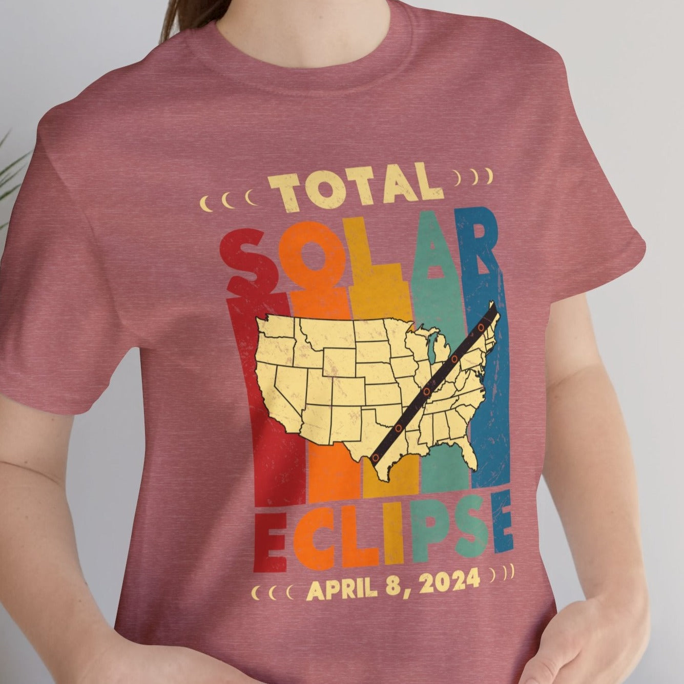 Total Eclipse Map Unisex Jersey Short Sleeve Tee