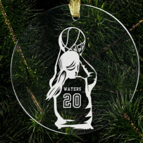 Custom Women's Basketball Player Acrylic Ornament