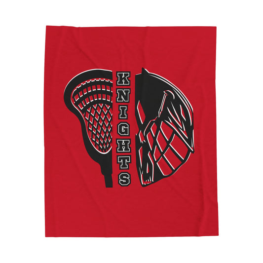 Knights Lacrosse Velveteen Plush Blanket