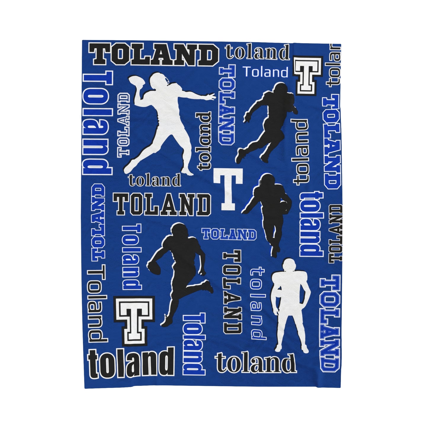 Custom Sport Football Silhouette Velveteen Plush Blanket