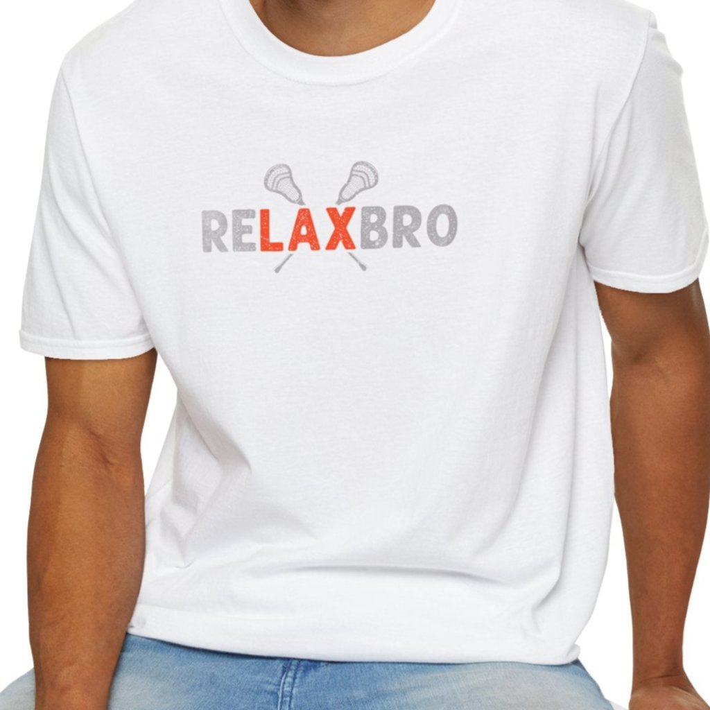 RELAXBRO Lacrosse Gray/Orange Softstyle T-Shirt