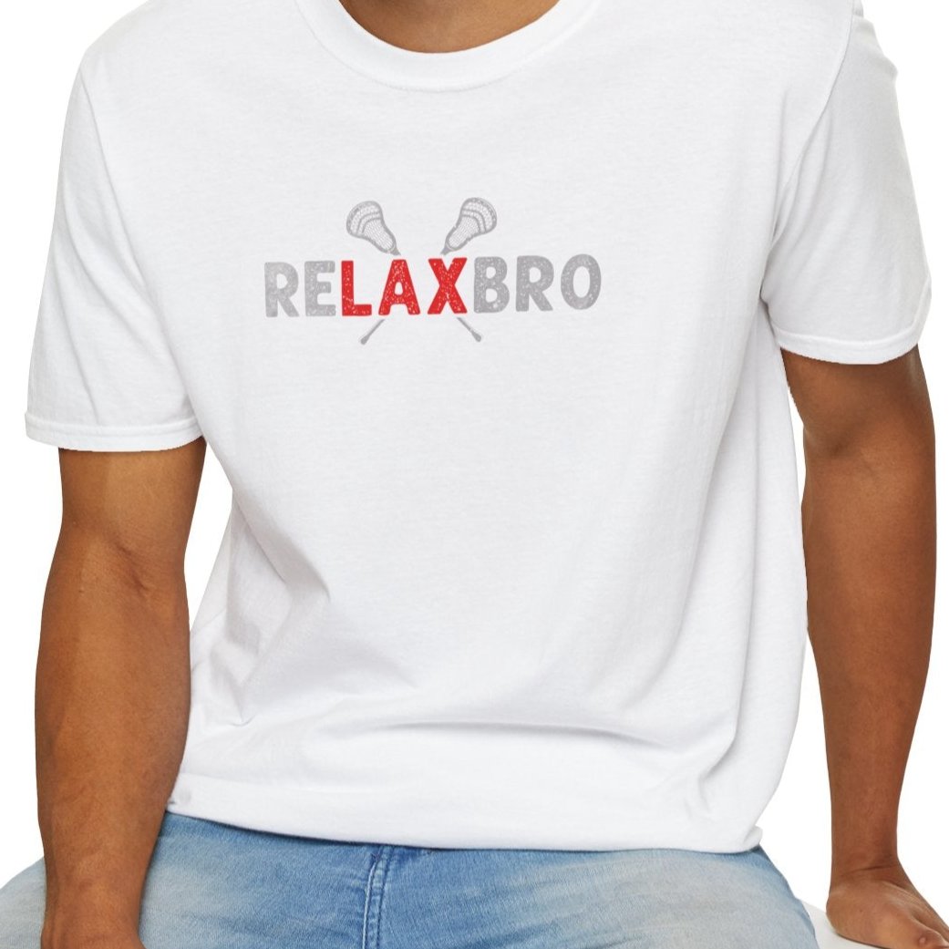 RELAXBRO Lacrosse Gray/Red Softstyle T-Shirt