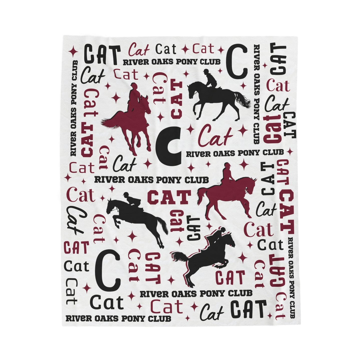 Cat Custom Sport Show Jumping Silhouette Velveteen Plush Blanket