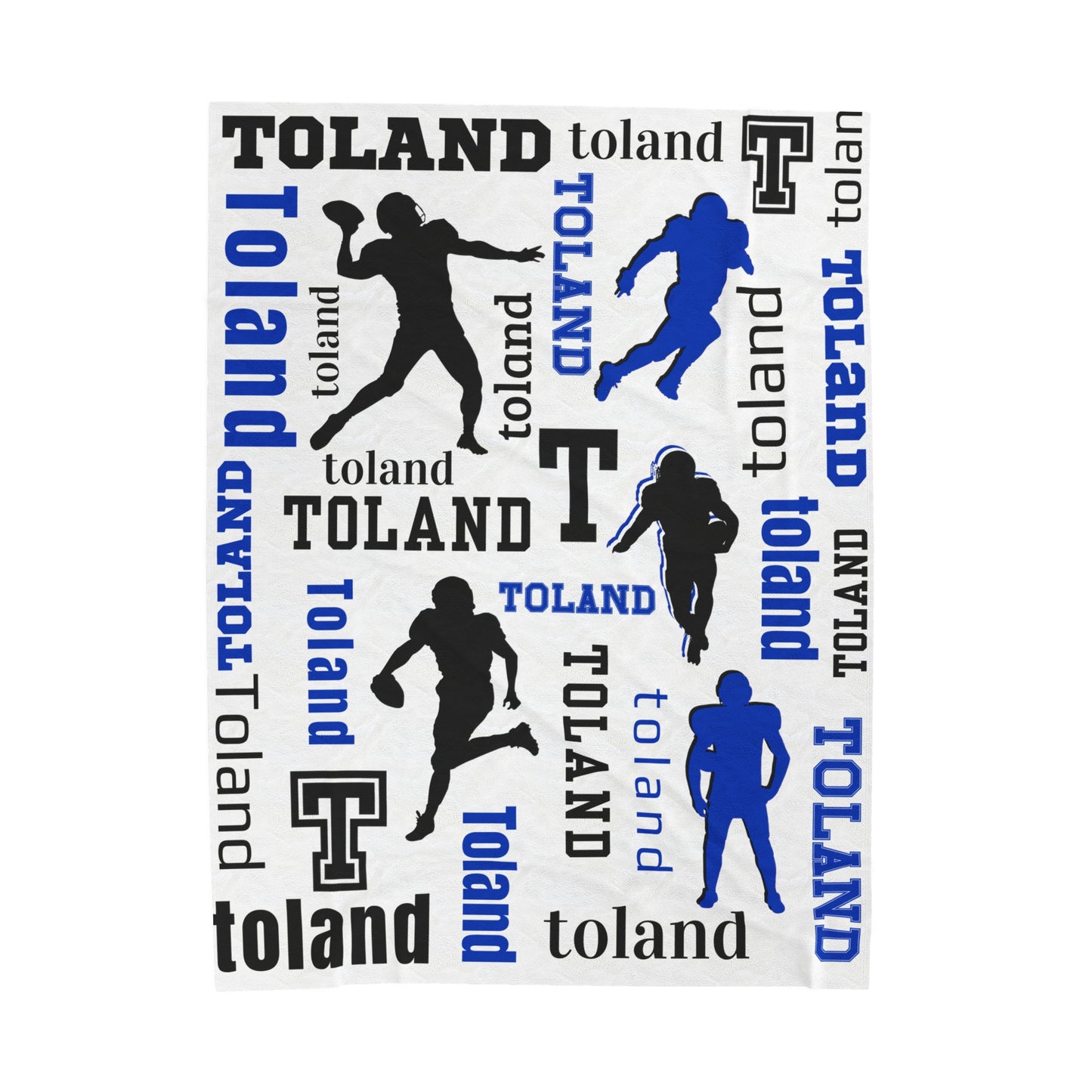 Custom Sport Football Silhouette Velveteen Plush Blanket