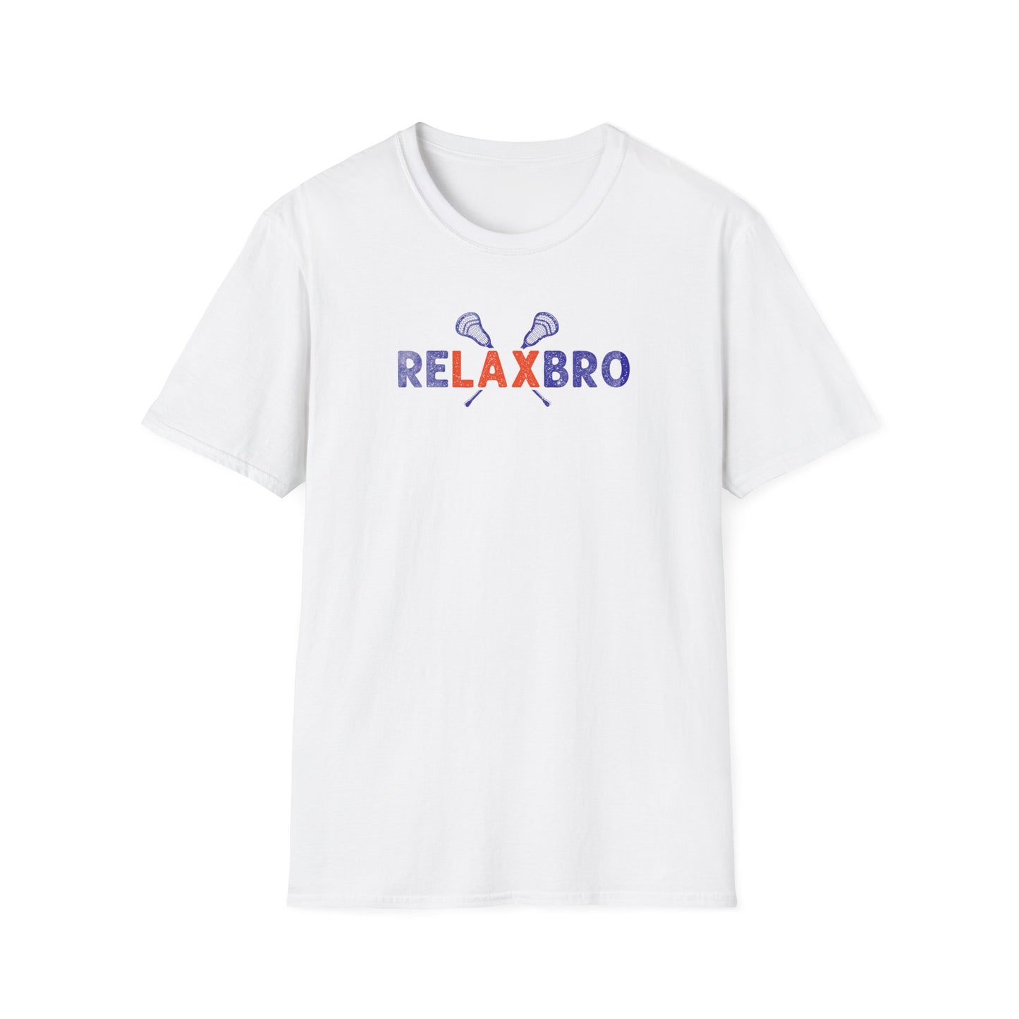 RELAXBRO Lacrosse Orange/Blue Softstyle T-Shirt