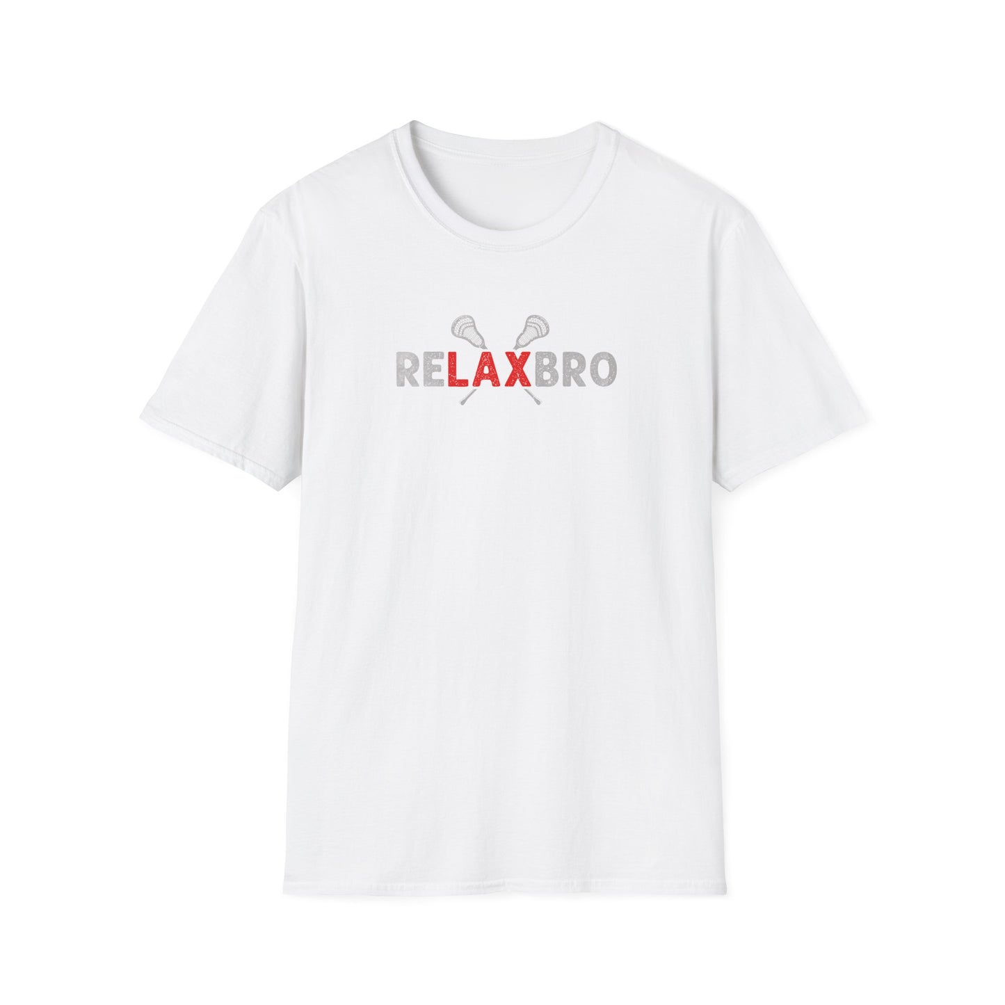 RELAXBRO Lacrosse Gray/Red Softstyle T-Shirt