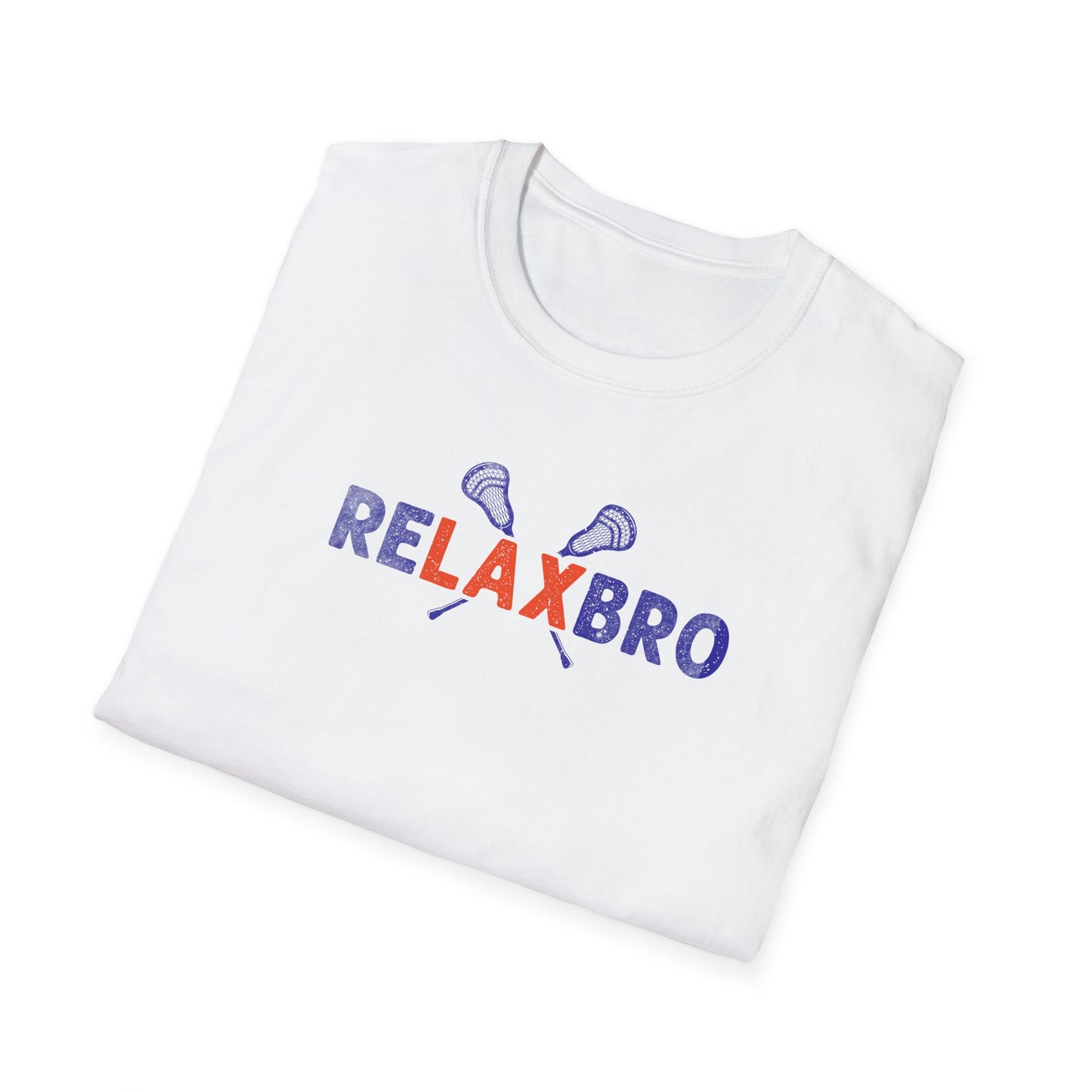 RELAXBRO Lacrosse Orange/Blue Softstyle T-Shirt