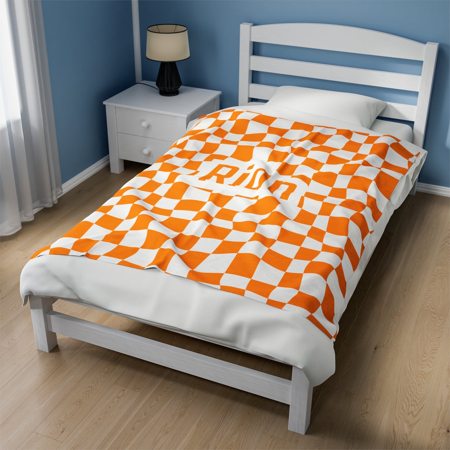 Personalized Blanket Retro Orange Velveteen Plush Blanket