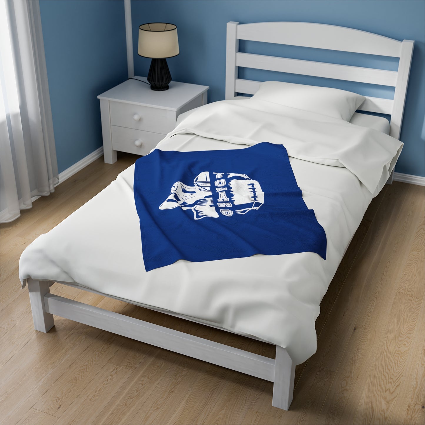 Custom Sport Football Silhouette Velveteen Plush Blanket