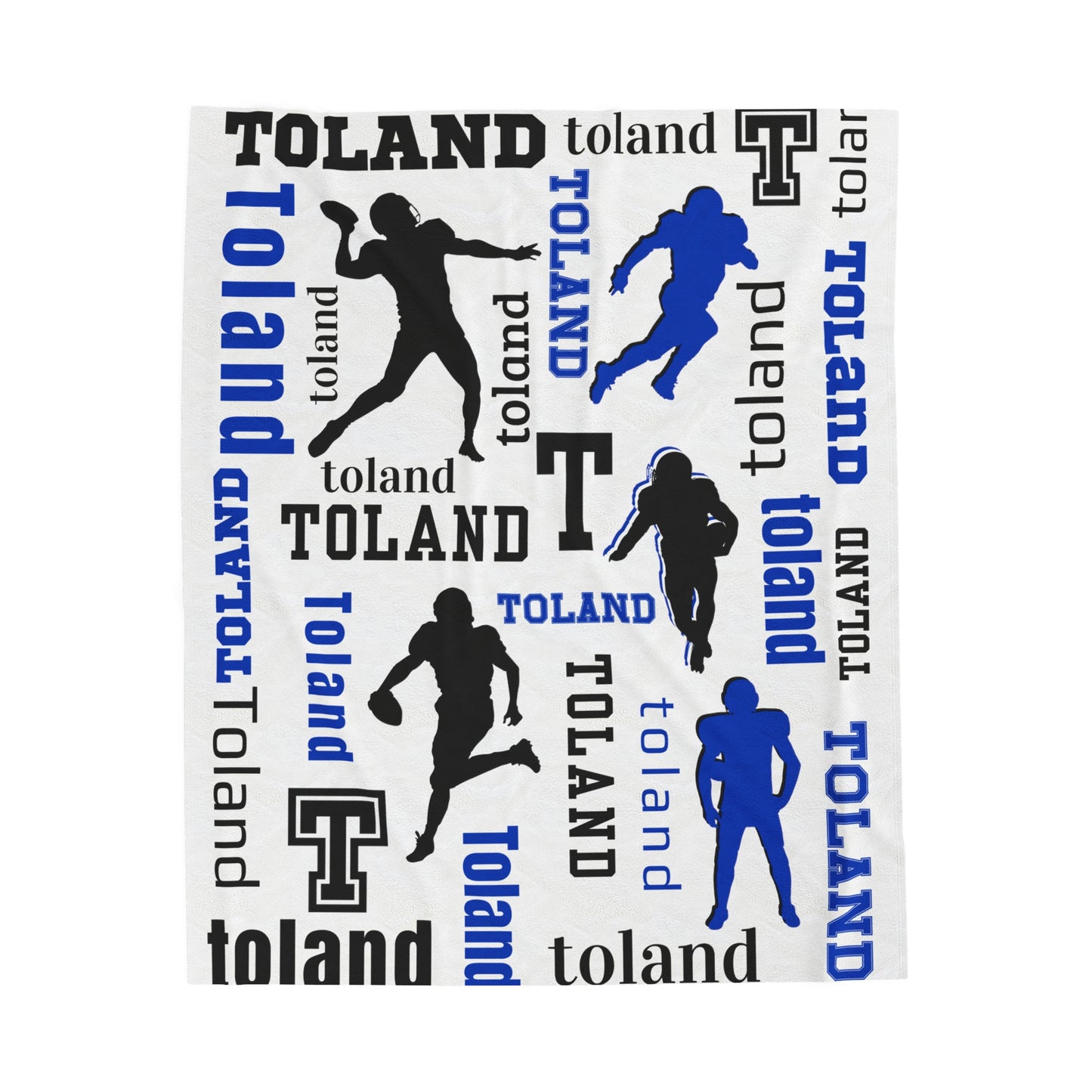 Custom Sport Football Silhouette Velveteen Plush Blanket