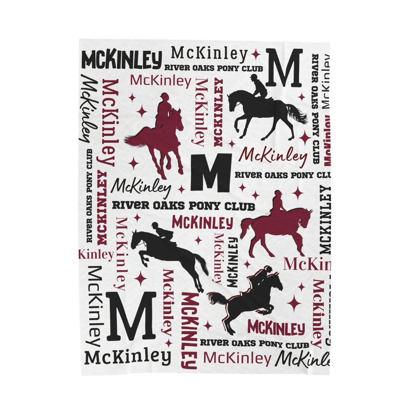 McKinley Custom Sport Show Jumping Silhouette Velveteen Plush Blanket