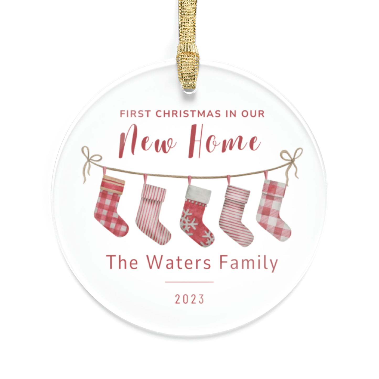 Custom First Christmas in Our New Home Acrylic Ornaments