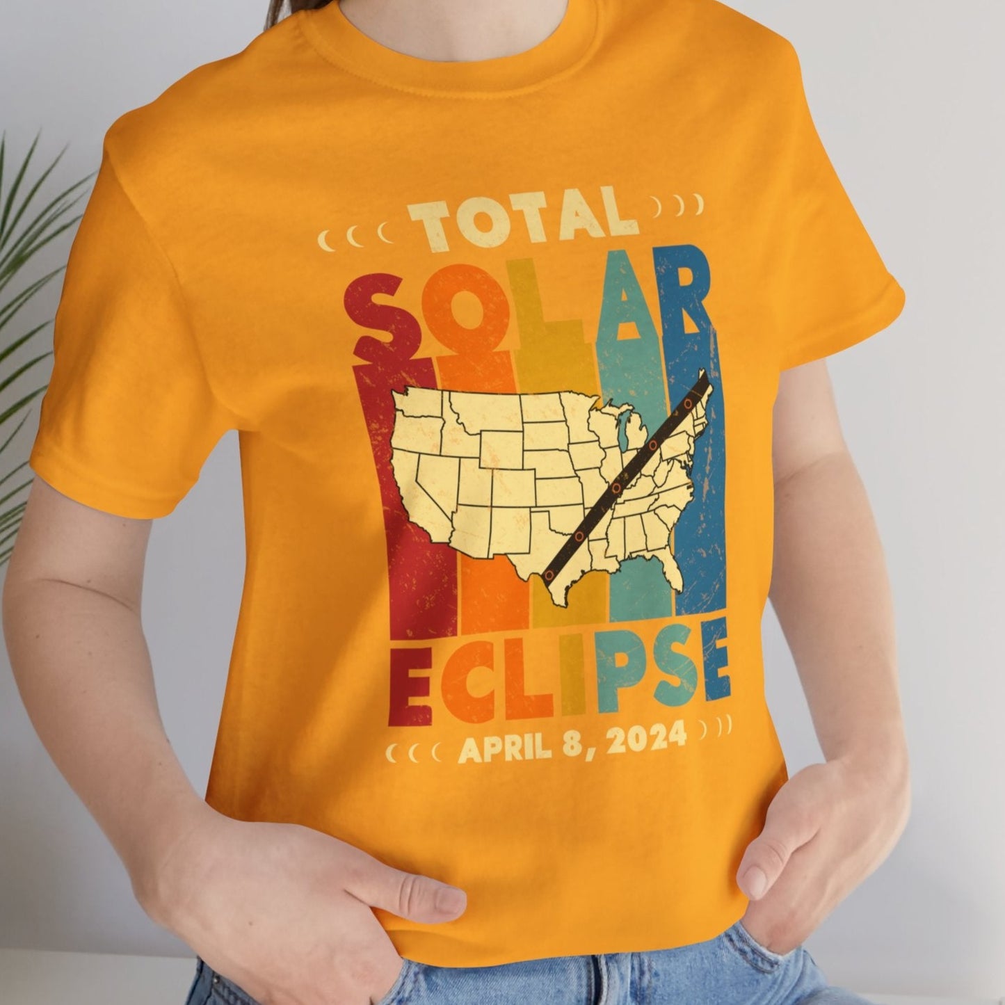 Total Eclipse Map Unisex Jersey Short Sleeve Tee