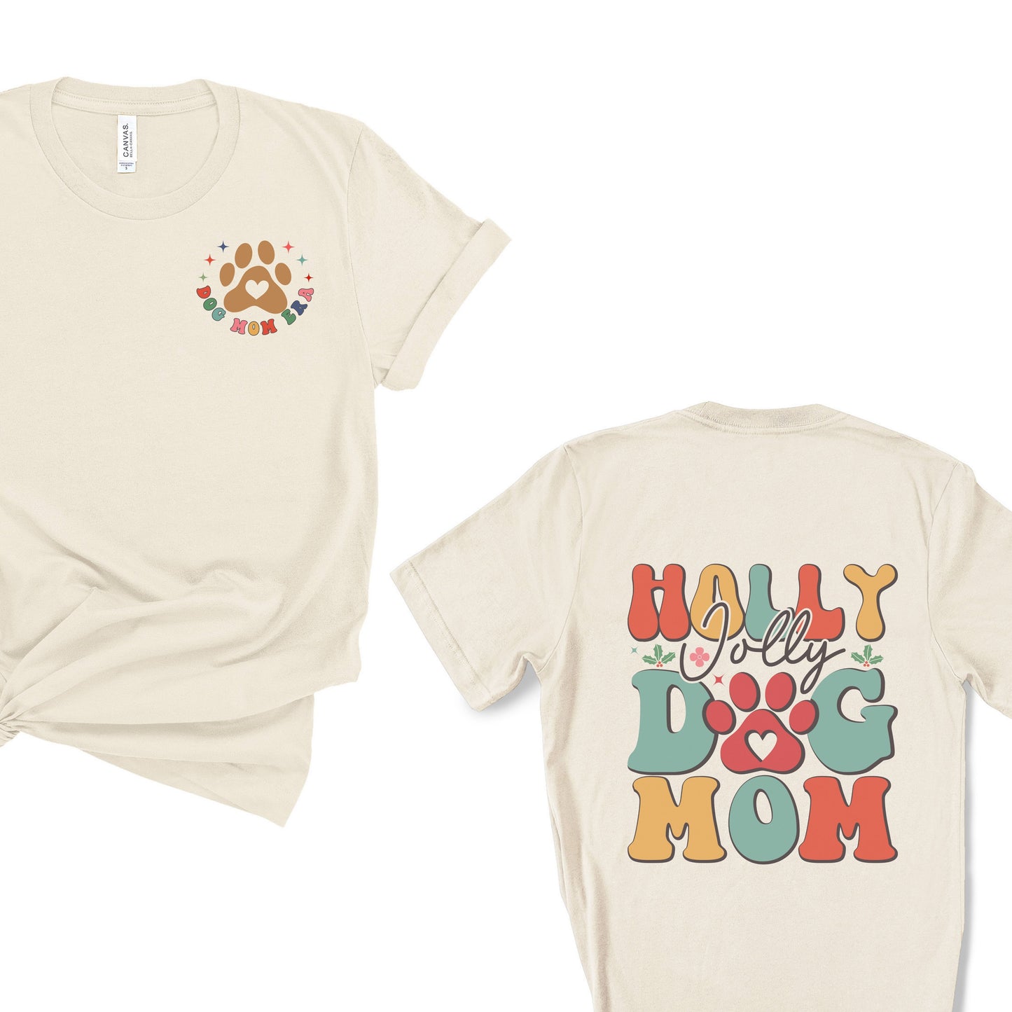 Holly Jolly Dog Mom Era Unisex Jersey Short Sleeve Tee