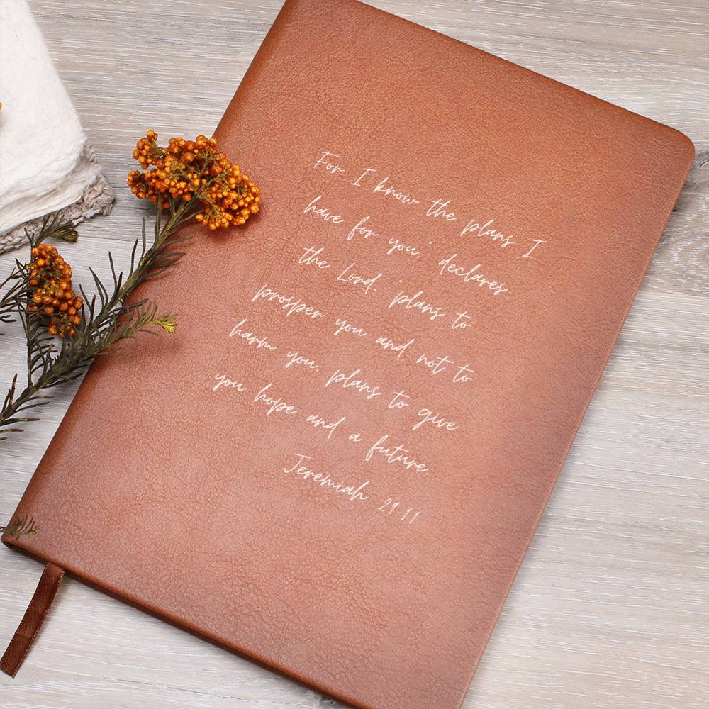 Jeremiah 29:11 vegan leather journal